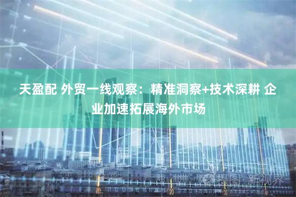 天盈配 外贸一线观察：精准洞察+技术深耕 企业加速拓展海外市场